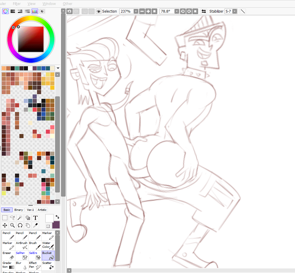 Vito Bangs Duncan sketch and&nbsp;lineart