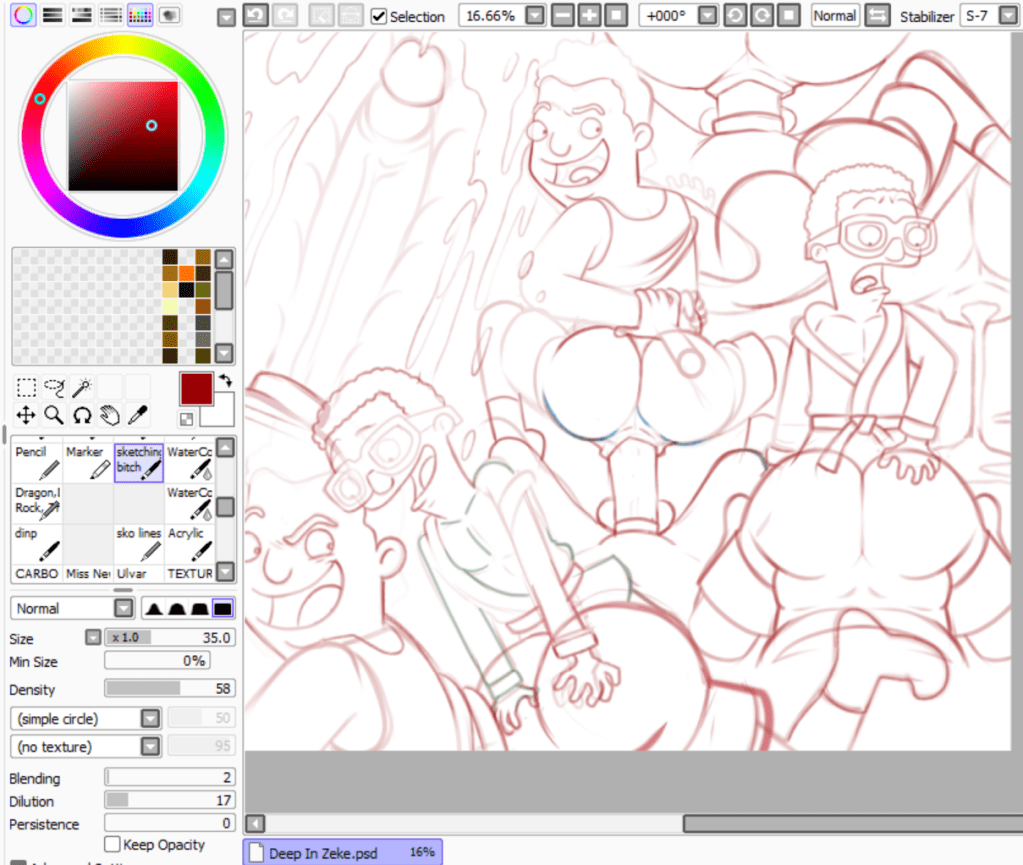 Deep in Zeke&nbsp;sketch